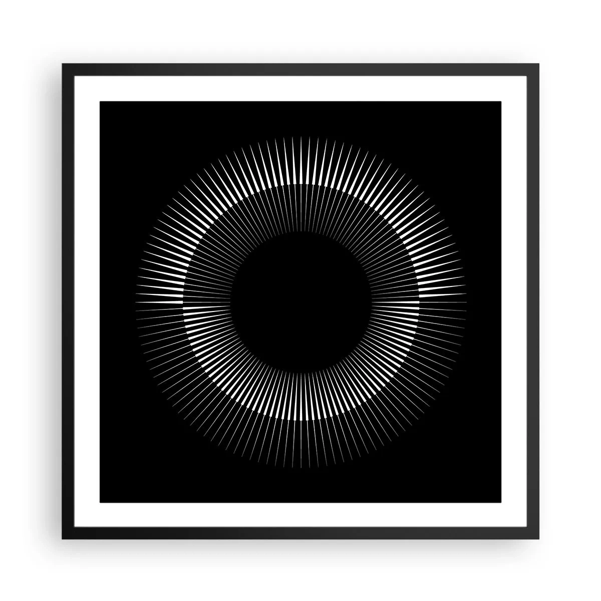 Poster in einem schwarzem Rahmen - Schwarze Sonne - 60x60 cm