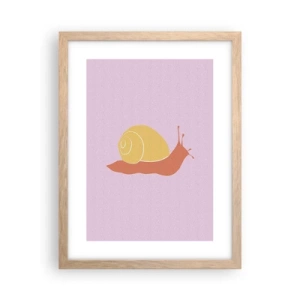 Poster in einem Rahmen aus heller Eiche - Es gibt keine Eile - 30x40 cm