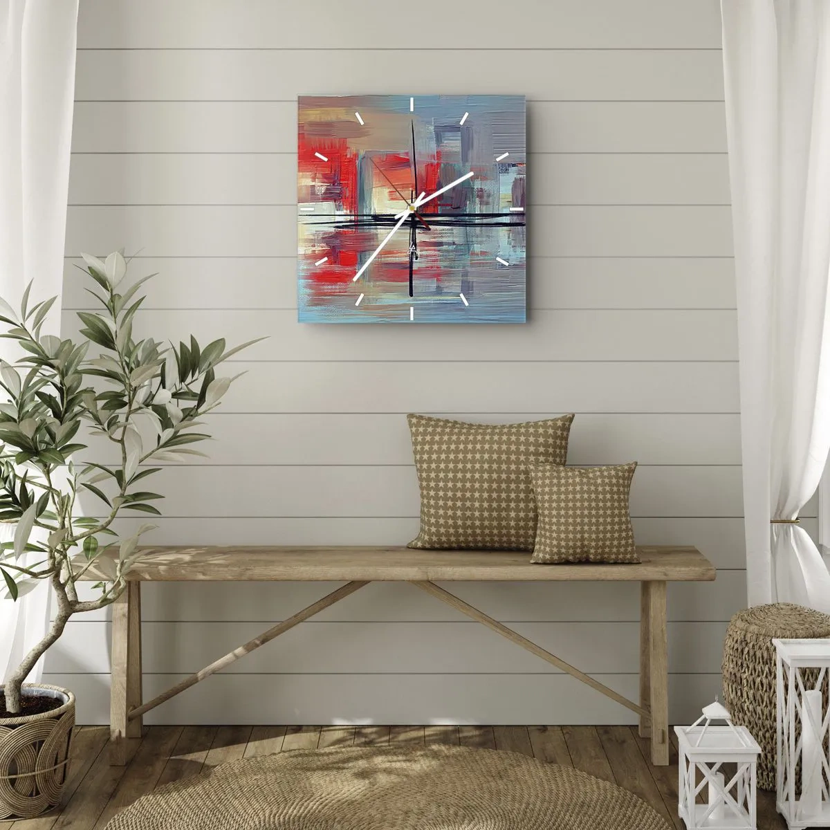 Wanduhr - Glasuhr - Landschaft in einer unbekannten Dimension - 30x30 cm