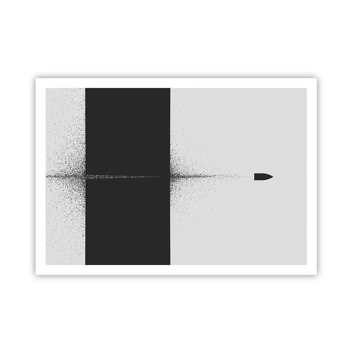 Poster - Ein symbolisches Projektil im minimalistischen, abstrakten Stil. - 100x70cm - Direkt zum Ziel - Moderne Wanddekoration für Wohnzimmer und Schlafzimmer ARTTOR