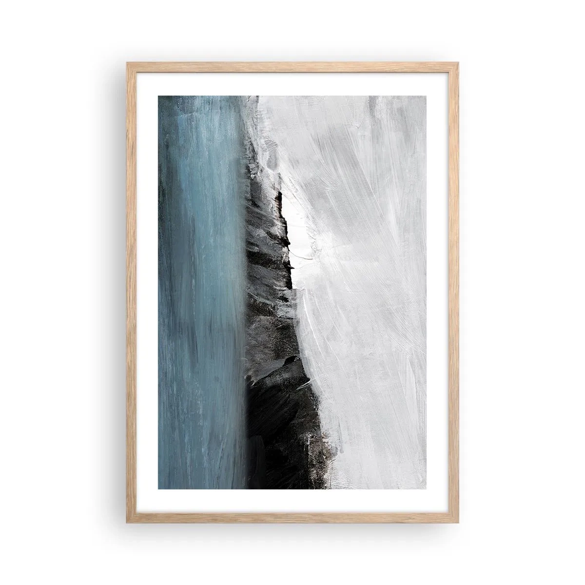 Poster in einem Rahmen aus heller Eiche - Wasser – Erde: Kampf der Naturelemente - 50x70 cm