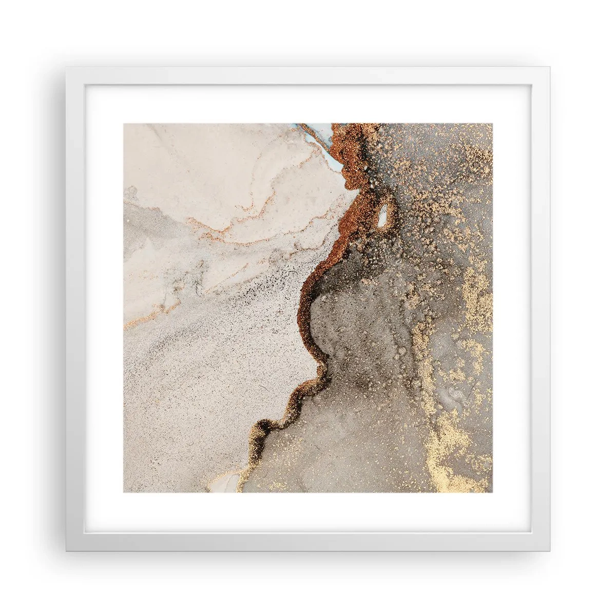 Poster in einem weißen Rahmen - An der Grenze der Farben - 40x40 cm