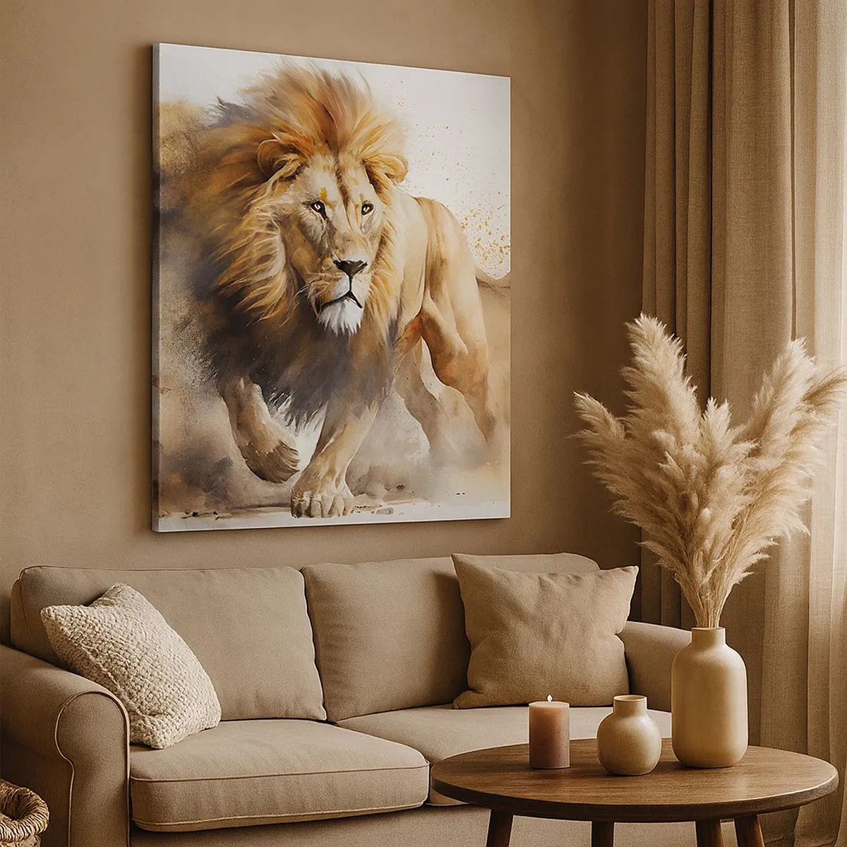 Bild auf Leinwand - Leinwandbild - Der König zog um - 30x30 cm