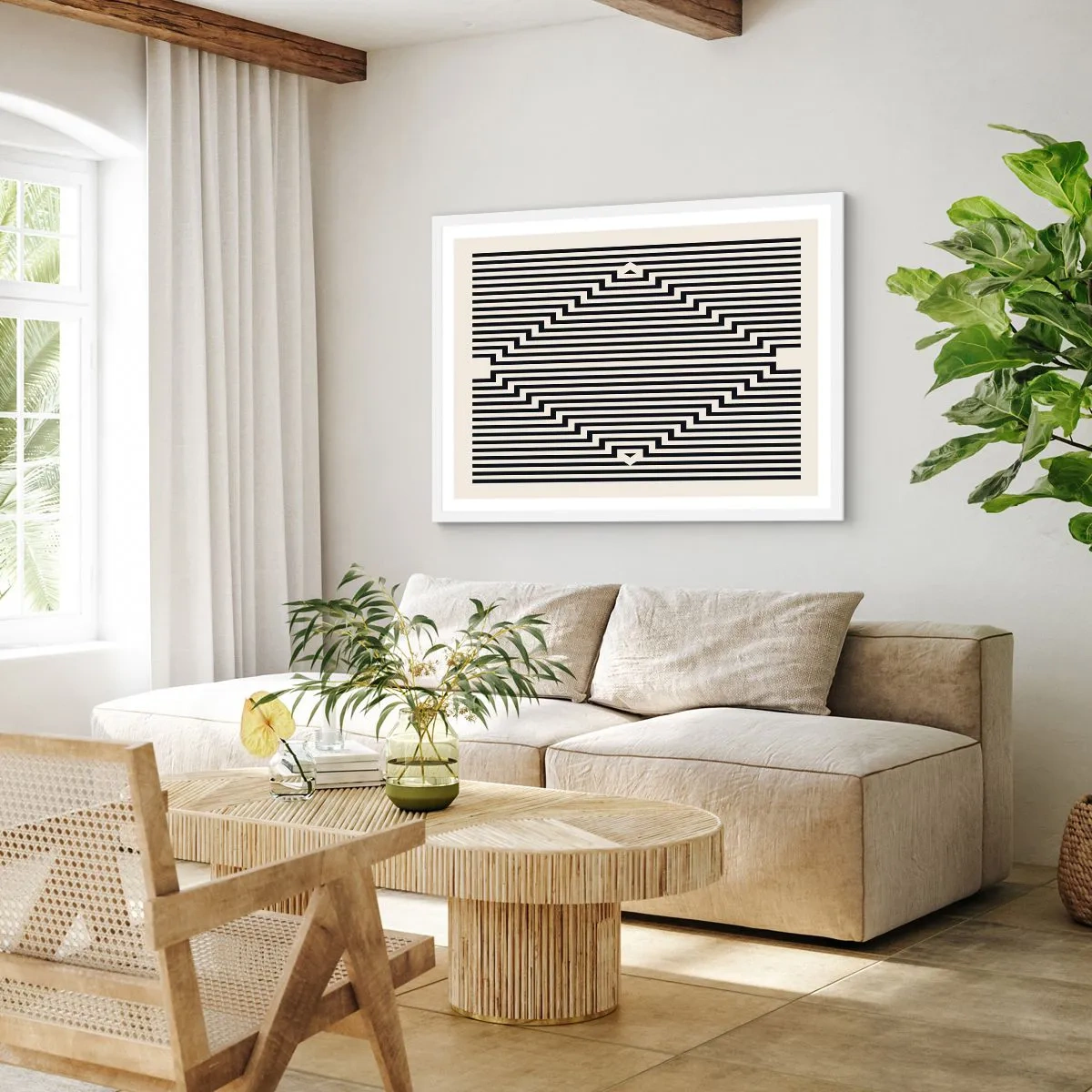 Poster in einem weißen Rahmen - Geometrische Illusion - 91x61 cm