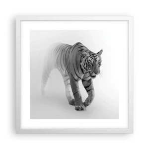 Poster in einem weißen Rahmen - Im Nebel gelauert - 40x40 cm