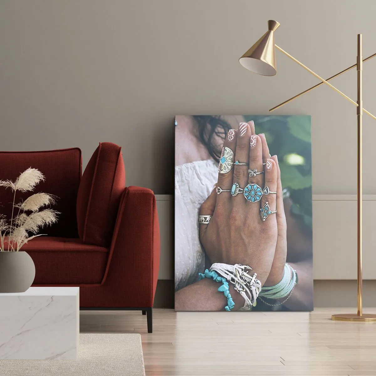 Bild auf Leinwand - Leinwandbild - Willkommen im Zentrum des Seins - 55x100 cm