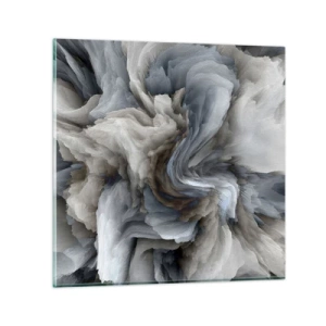 Glasbild - Bild auf glas - Stein und Blume - 30x30 cm