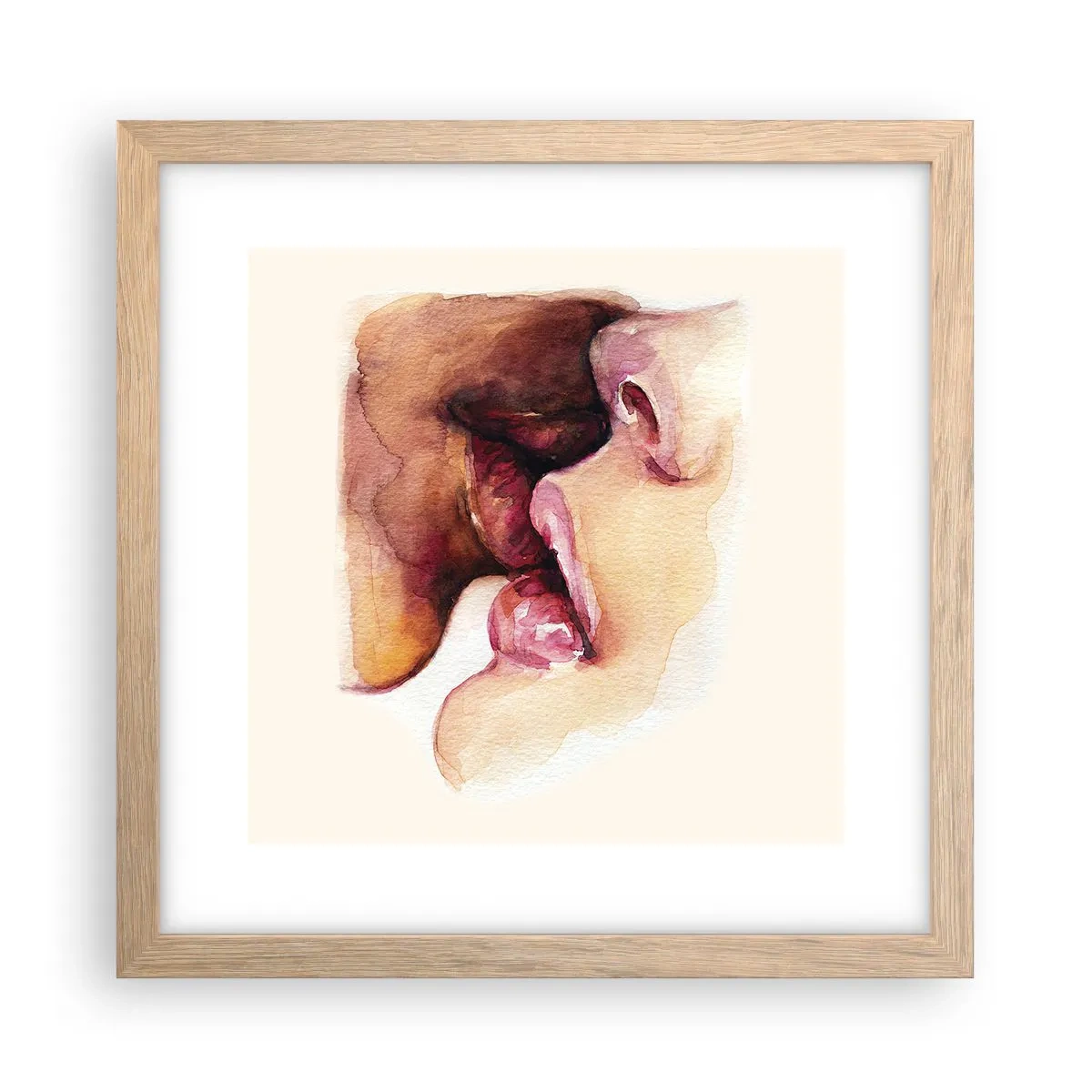 Poster in einem Rahmen aus heller Eiche - Wie Tag und Nacht, Erde und Himmel - 30x30 cm