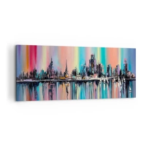 Bild auf Leinwand - Leinwandbild - Um das Licht der Nacht herunterzufallen - 100x40 cm