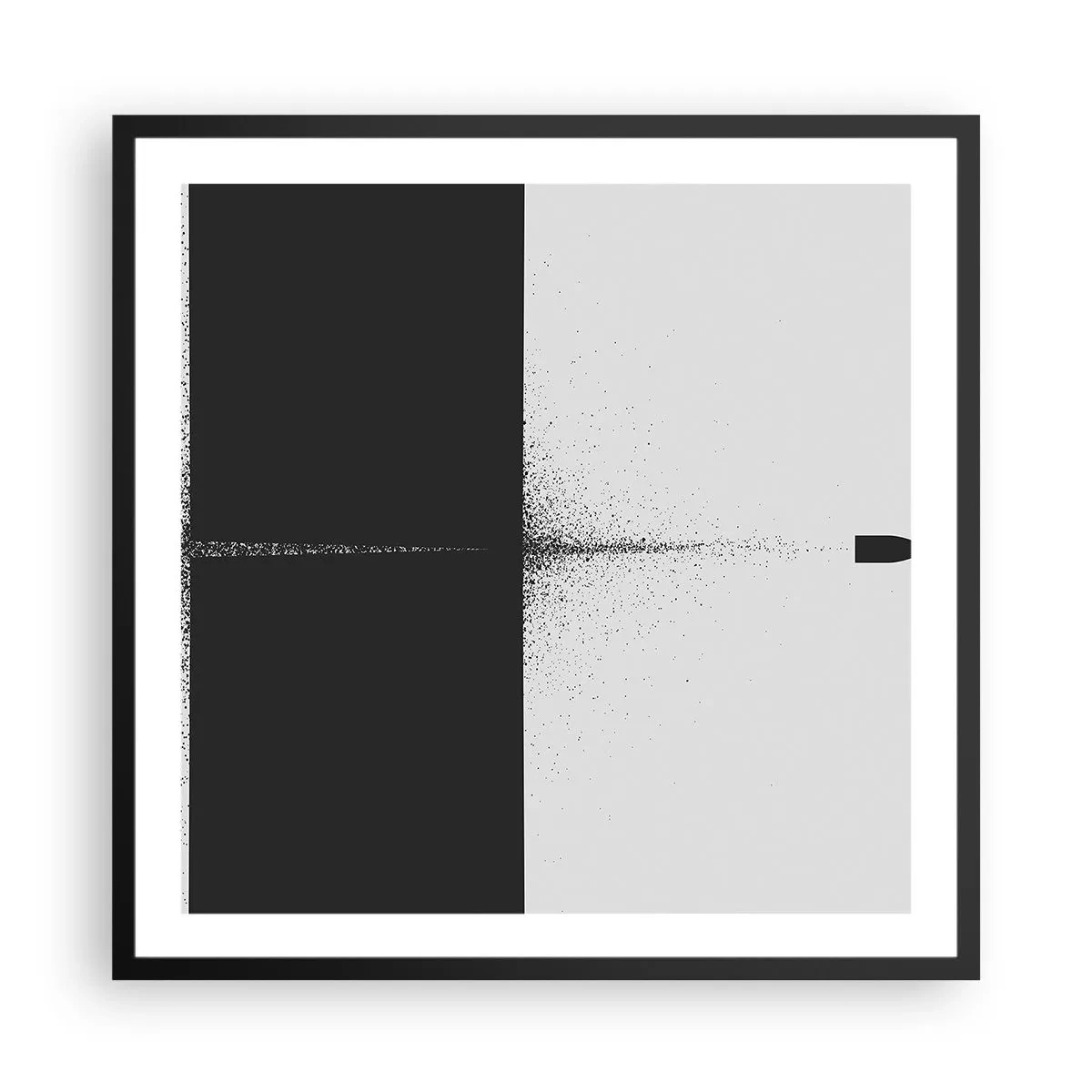 Poster in einem schwarzem Rahmen - Direkt zum Ziel - 60x60 cm