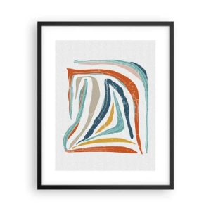 Poster in einem schwarzem Rahmen - Abstraktion mit einem freundlichen Lächeln - 40x50 cm