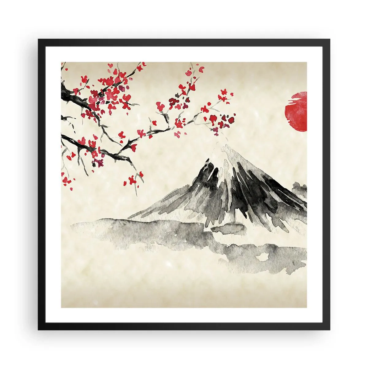 Poster in einem schwarzem Rahmen - Liebe Japan - 60x60 cm