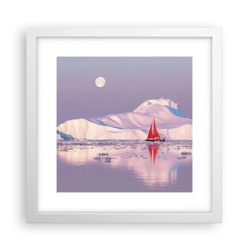 Poster in einem weißen Rahmen - Die Hitze des Segels, die Kälte des Eises - 30x30 cm