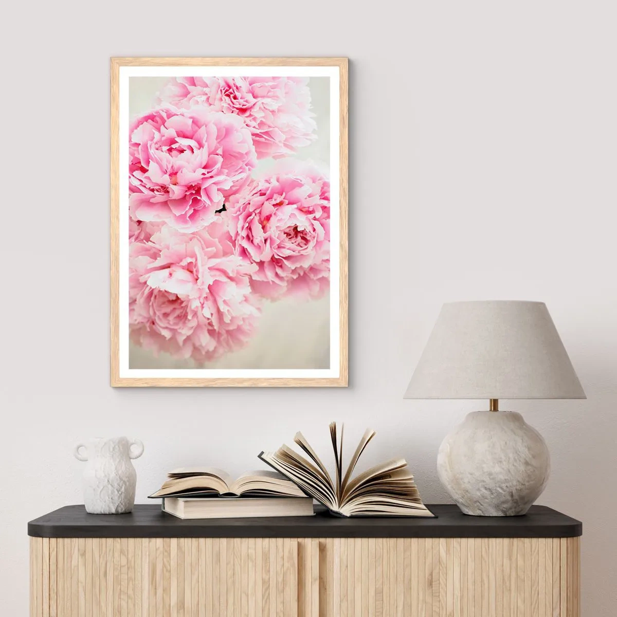Poster in einem Rahmen aus heller Eiche - In rosa Glamour - 30x40 cm