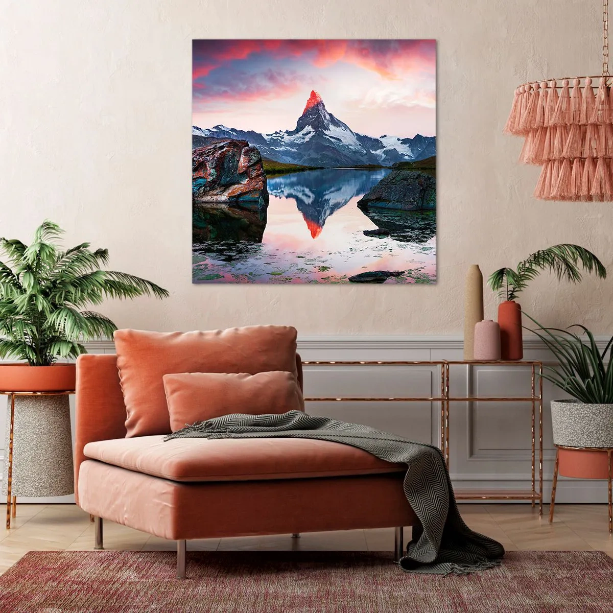 Bild auf Leinwand - Leinwandbild - Das Herz der Berge ist heiß - 60x60 cm