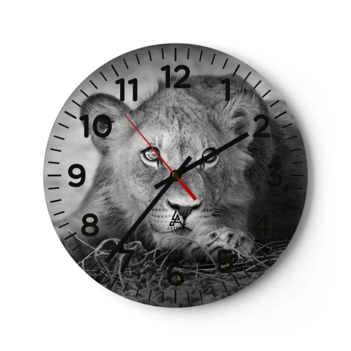 Wanduhr - Glasuhr - Königlicher Welpe - 40x40 cm