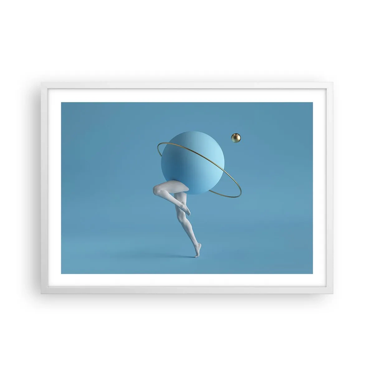 Poster in einem weißen Rahmen - Und die Planeten spielen verrückt - 70x50 cm