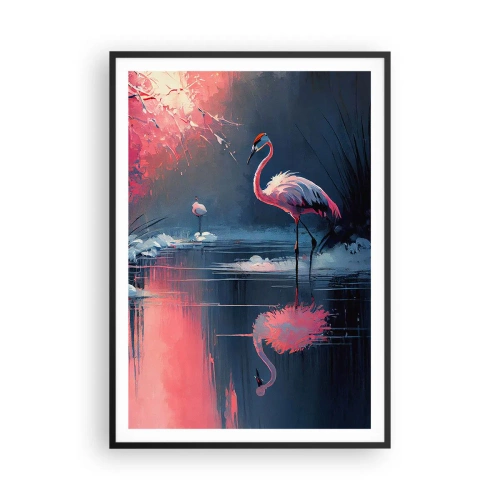 Poster in einem schwarzem Rahmen - Rückzugsort für Vögel - 70x100 cm
