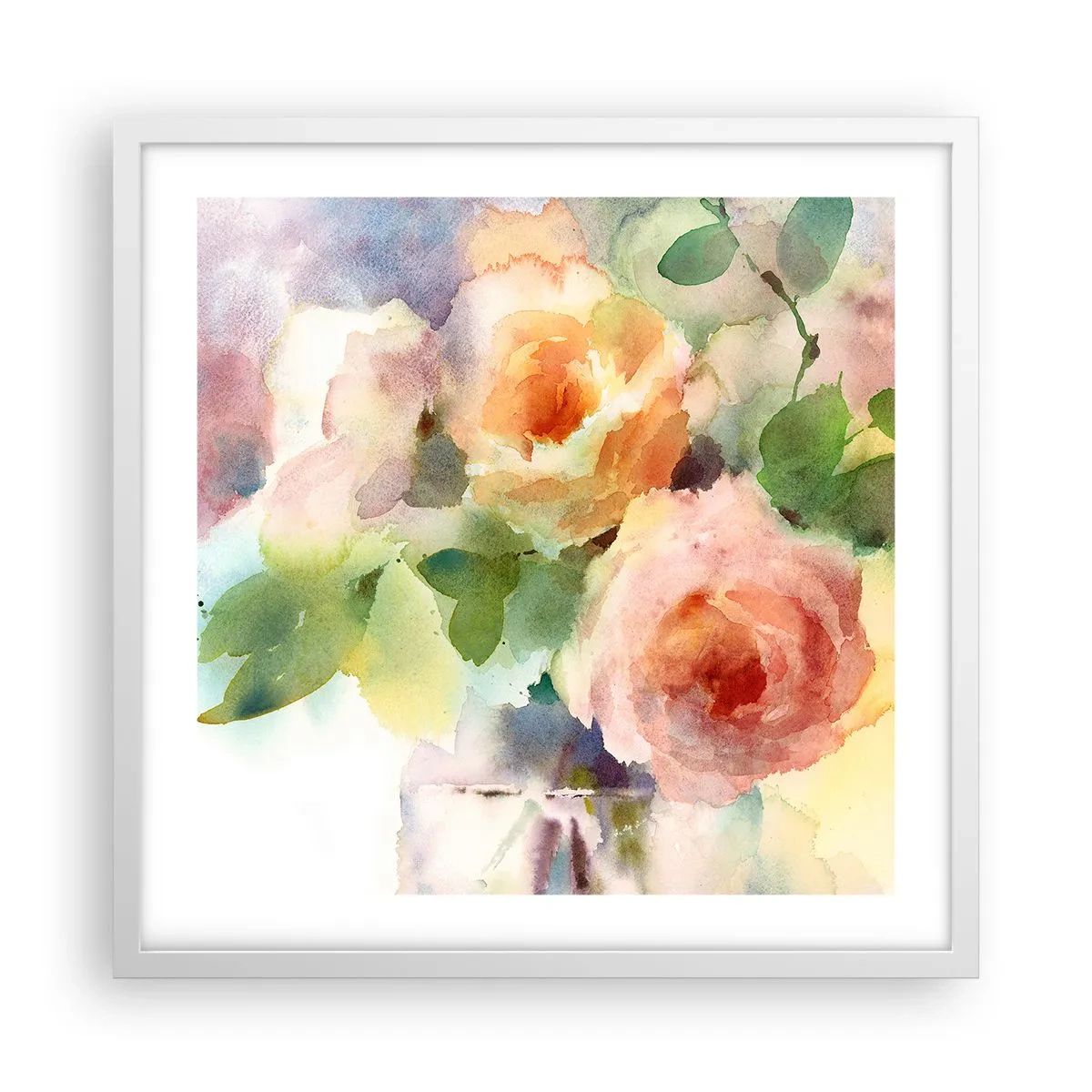 Poster in einem weißen Rahmen - Zart wie Aquarell - 50x50 cm