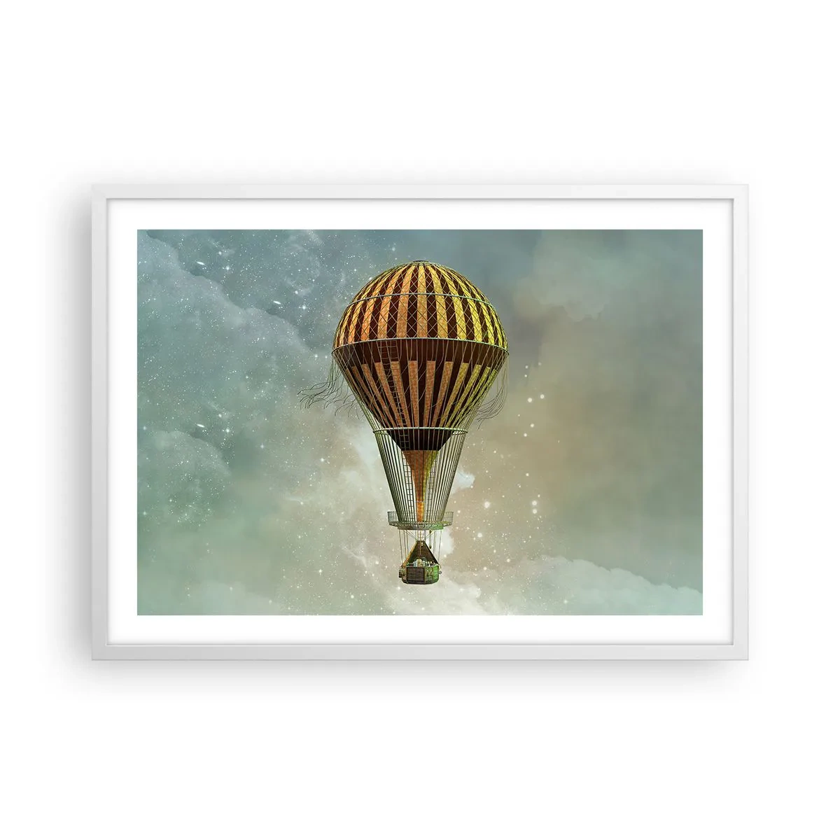 Poster in einem weißen Rahmen - Pionierflüge - 70x50 cm