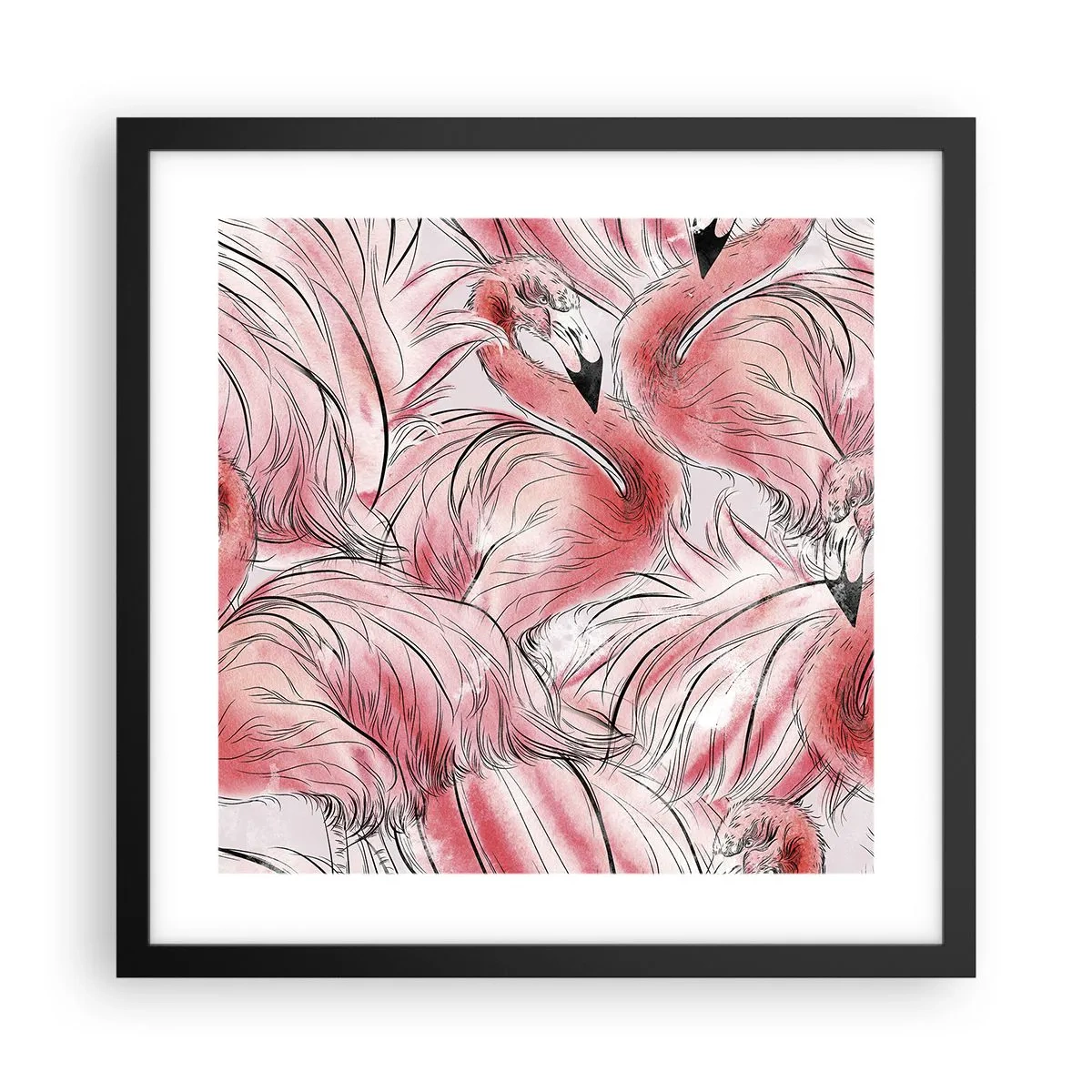 Poster in einem schwarzem Rahmen - Bird Corps de Ballet - 40x40 cm