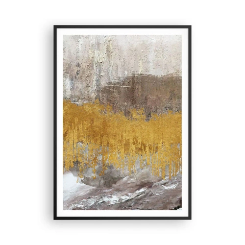Poster in einem schwarzem Rahmen - Goldene Explosion - 70x100 cm