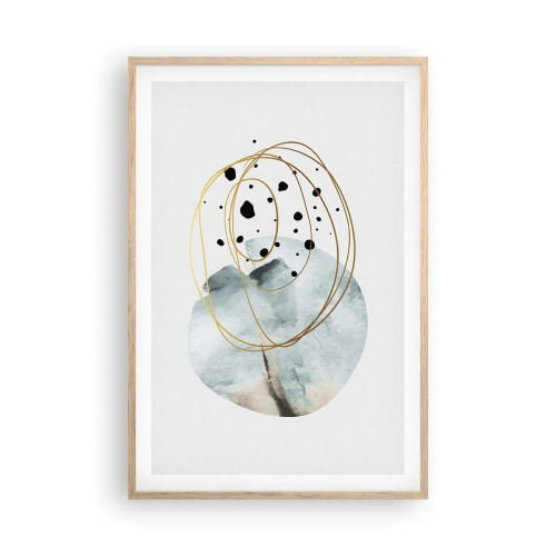 Poster in einem Rahmen aus heller Eiche - Vom Weltraum umarmt - 61x91 cm