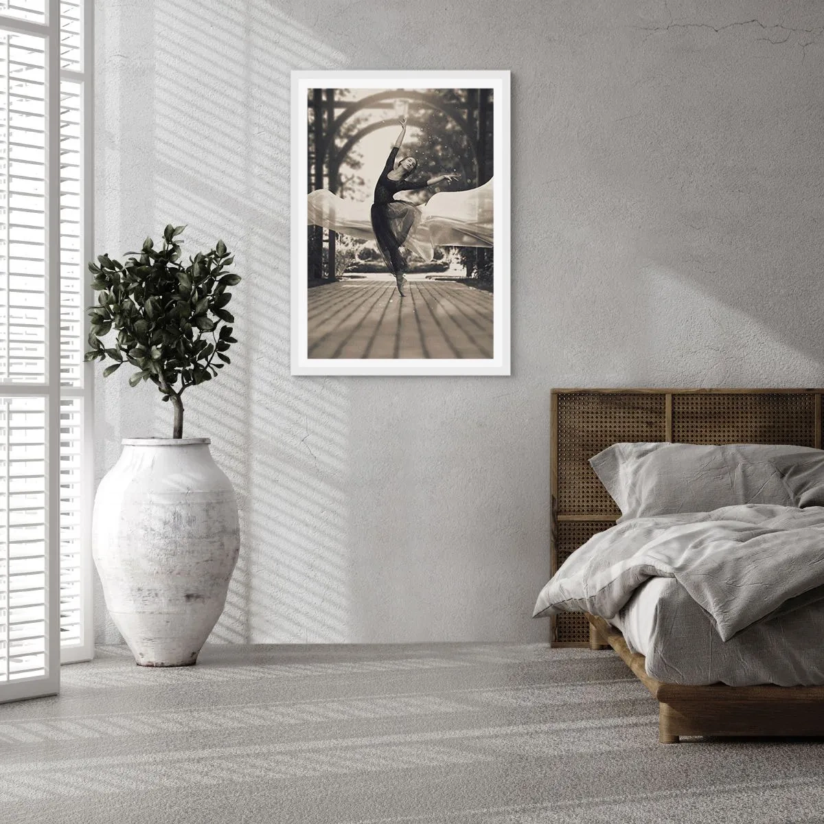 Poster in einem weißen Rahmen - Der Tanz des Gartengeistes - 40x50 cm