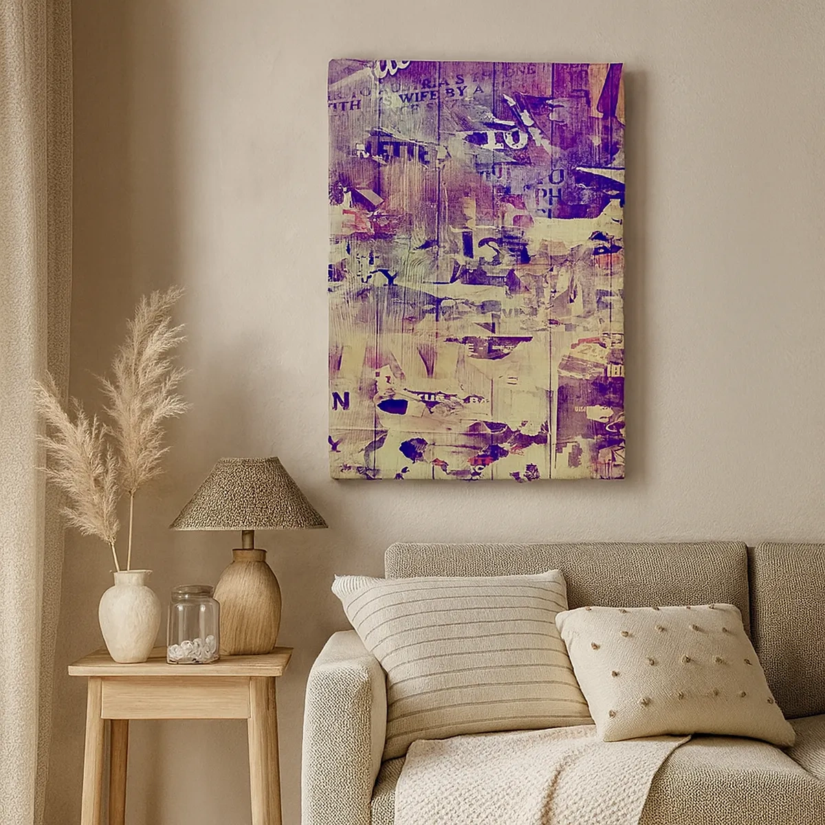 Bild auf Leinwand - Leinwandbild - Bunte abstrakte Collage mit Text und Grafiken - 50x70cm - Und das ist alles, was es geben wird - Moderne Wanddekoration für Wohnzimmer und Schlafzimmer ARTTOR