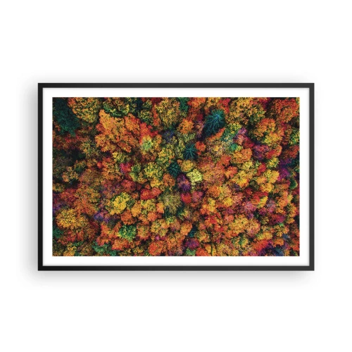 Poster in einem schwarzem Rahmen - Blumenstrauß aus Herbstbäumen - 91x61 cm