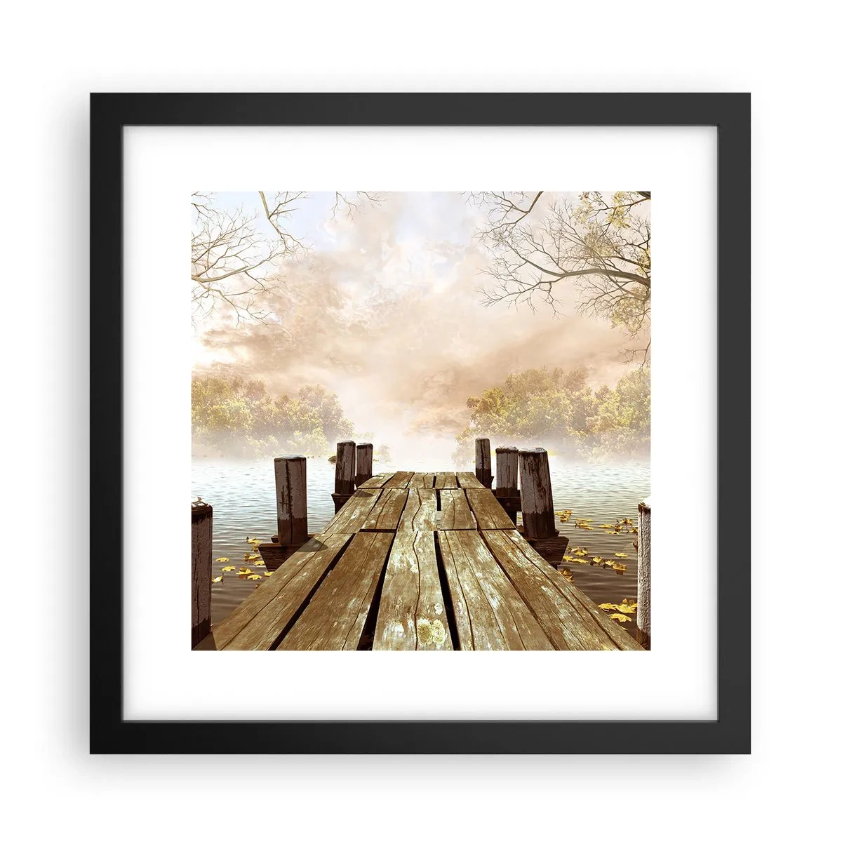 Poster in einem schwarzem Rahmen - Die milde Traurigkeit des Herbstes - 30x30 cm