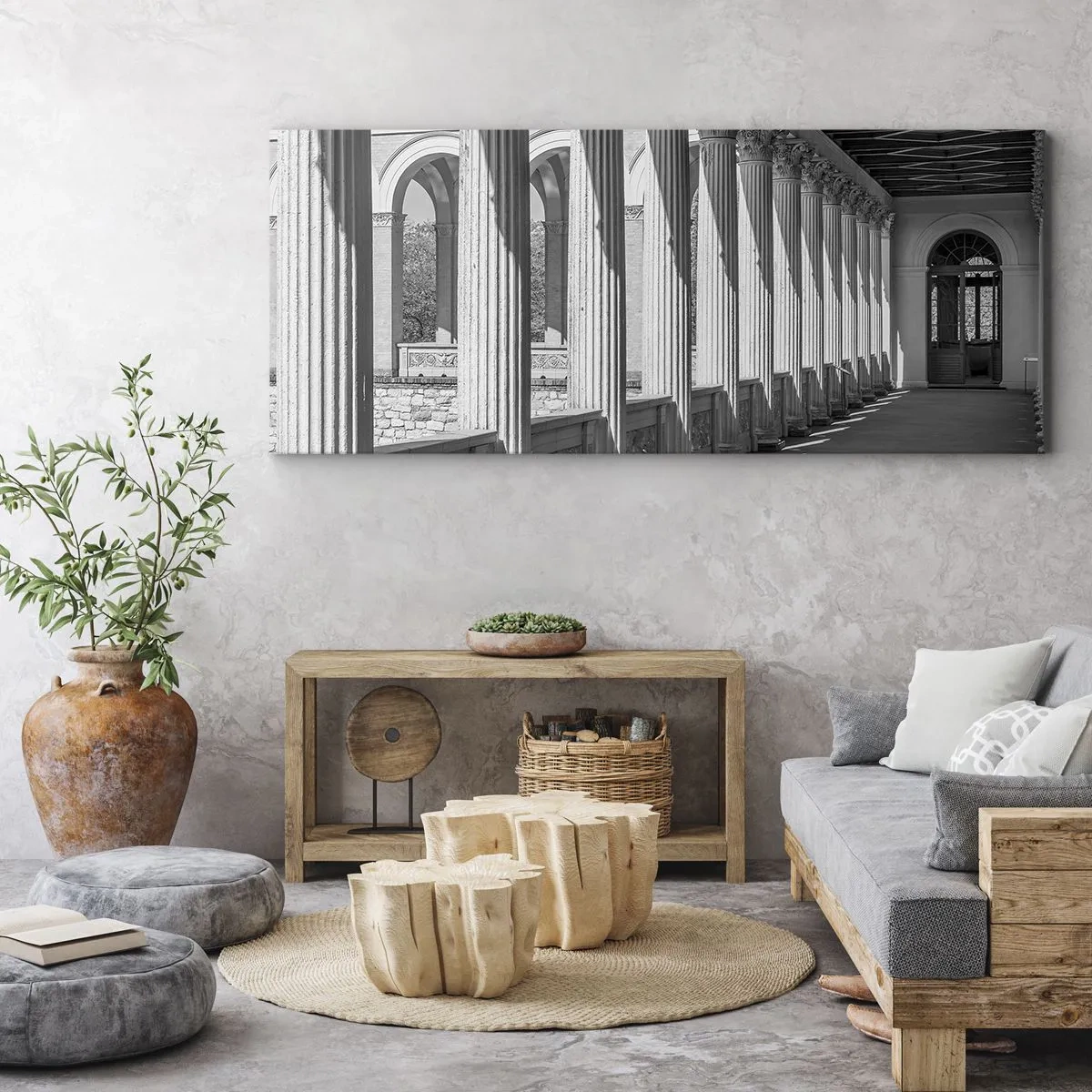 Bild auf Leinwand - Leinwandbild - Sonnige Arkade - 90x30 cm