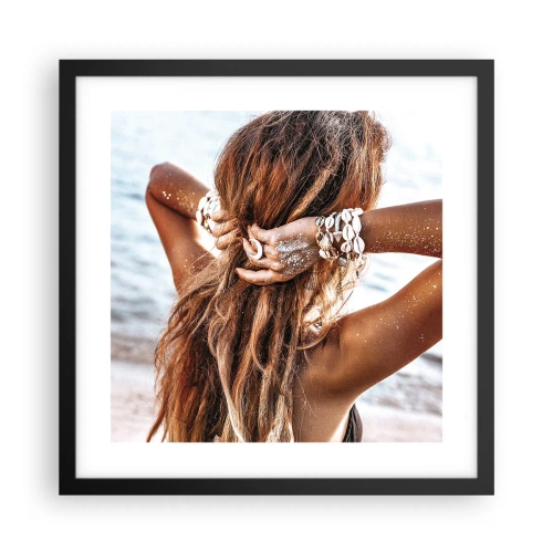 Poster in einem schwarzem Rahmen - Eine Schwester von Wasser und Sonne - 40x40 cm