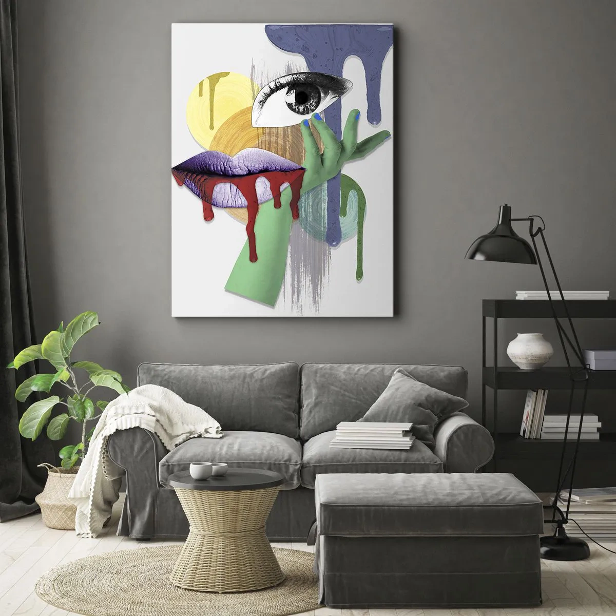 Bild auf Leinwand - Leinwandbild - Ein dekonstruiertes Porträt - 65x120 cm