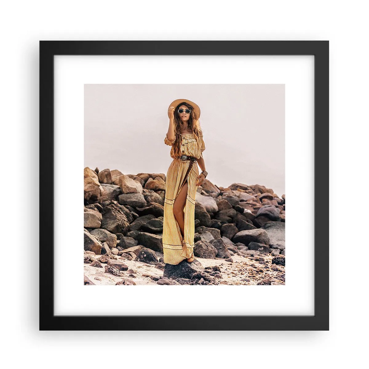 Poster in einem schwarzem Rahmen - Die Magie der Steine - 30x30 cm