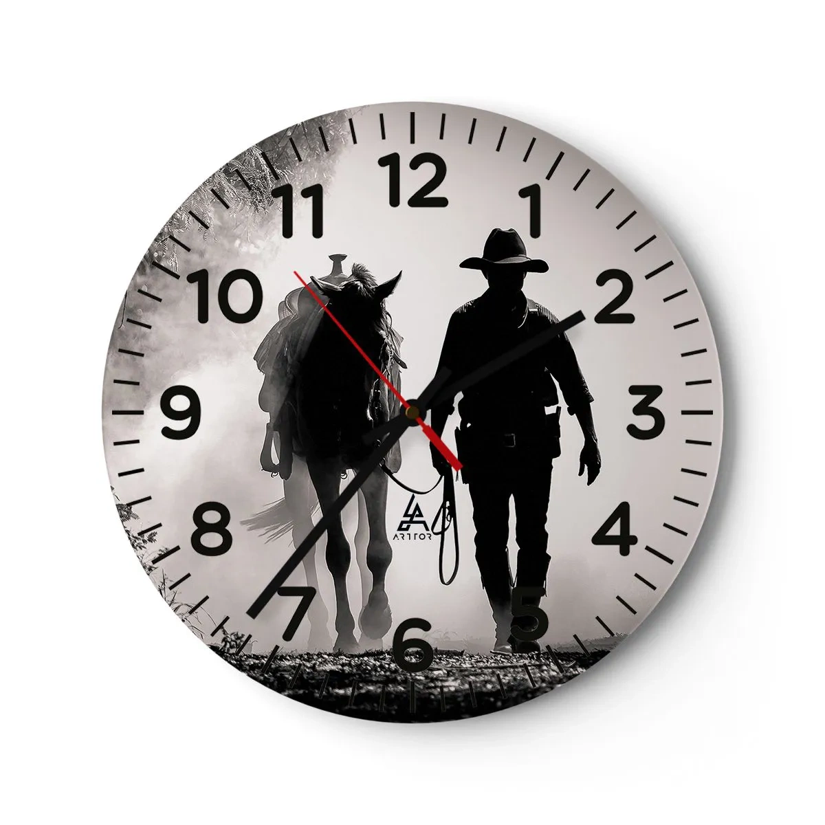 Wanduhr - Glasuhr - Texas-Morgen - 40x40 cm