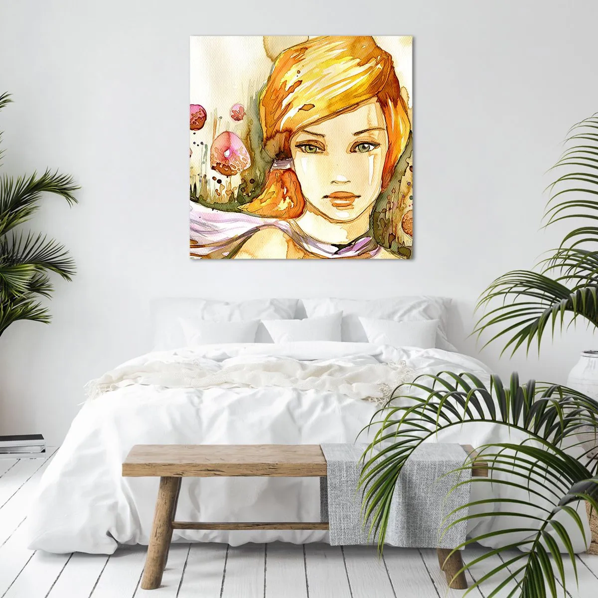 Bild auf Leinwand - Leinwandbild - Ein smaragdgrüner Look, der die Wut beruhigt - 40x40 cm