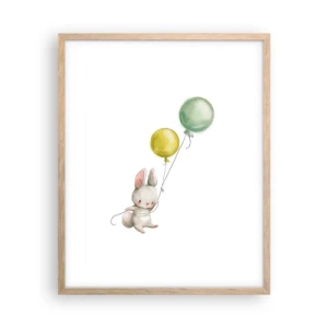 Poster in einem Rahmen aus heller Eiche - Ich werde auch fliegen! - 40x50 cm