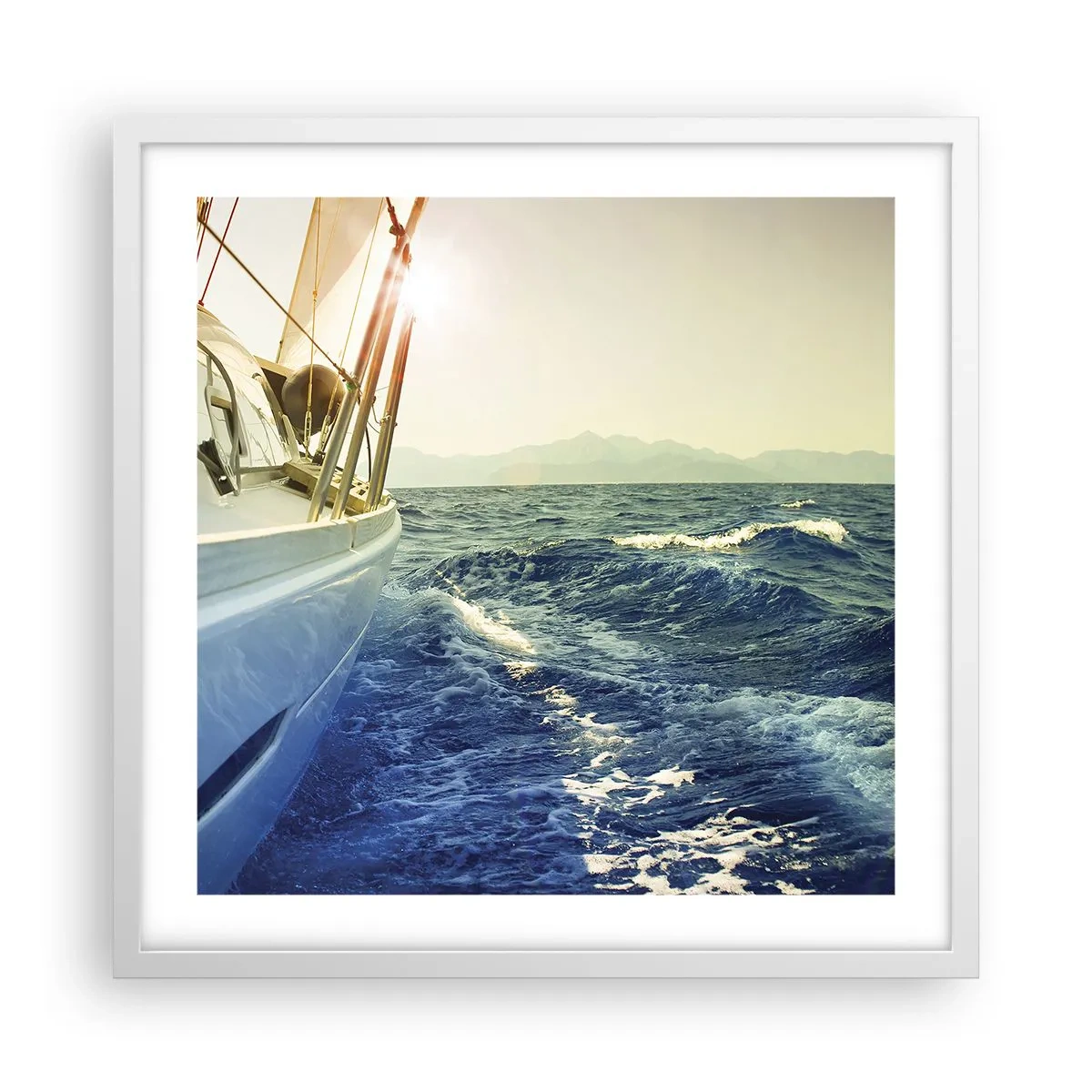 Poster in einem weißen Rahmen - Auf ins Abenteuer - 50x50 cm