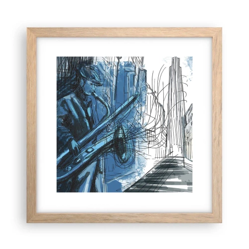 Poster in einem Rahmen aus heller Eiche - Urbane Rhapsodie - 30x30 cm