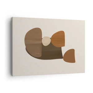Bild auf Leinwand - Leinwandbild - Abstrakte Komposition in Braun- und Beigetönen - 70x50cm - Komposition in Bronze - Moderne Wanddekoration für Wohnzimmer und Schlafzimmer ARTTOR