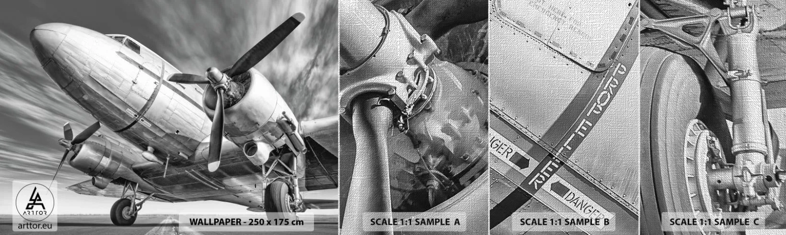 Fototapeten Muster Premium Canvas - Immer flugbereit - Flugzeug, Retro, Flugzeug - 100x30 cm