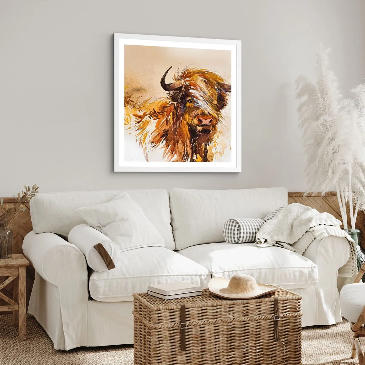 Poster in einem weißen Rahmen - Stolz des Jägers - 60x60 cm