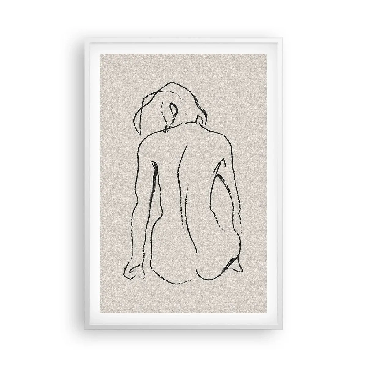 Poster in einem weißen Rahmen - Mädchenakt - 61x91 cm