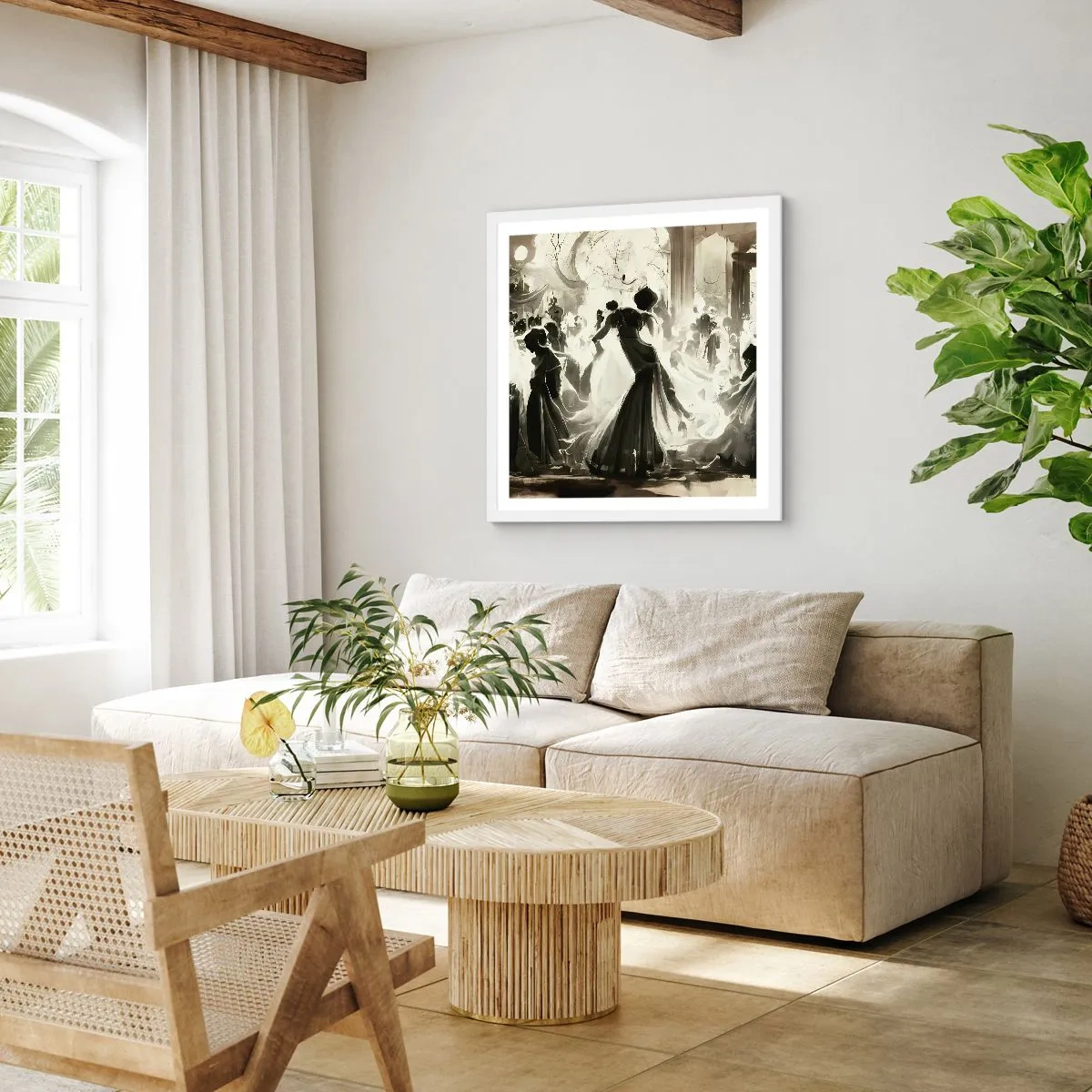 Poster in einem weißen Rahmen - Die große Maskerade - 60x60 cm