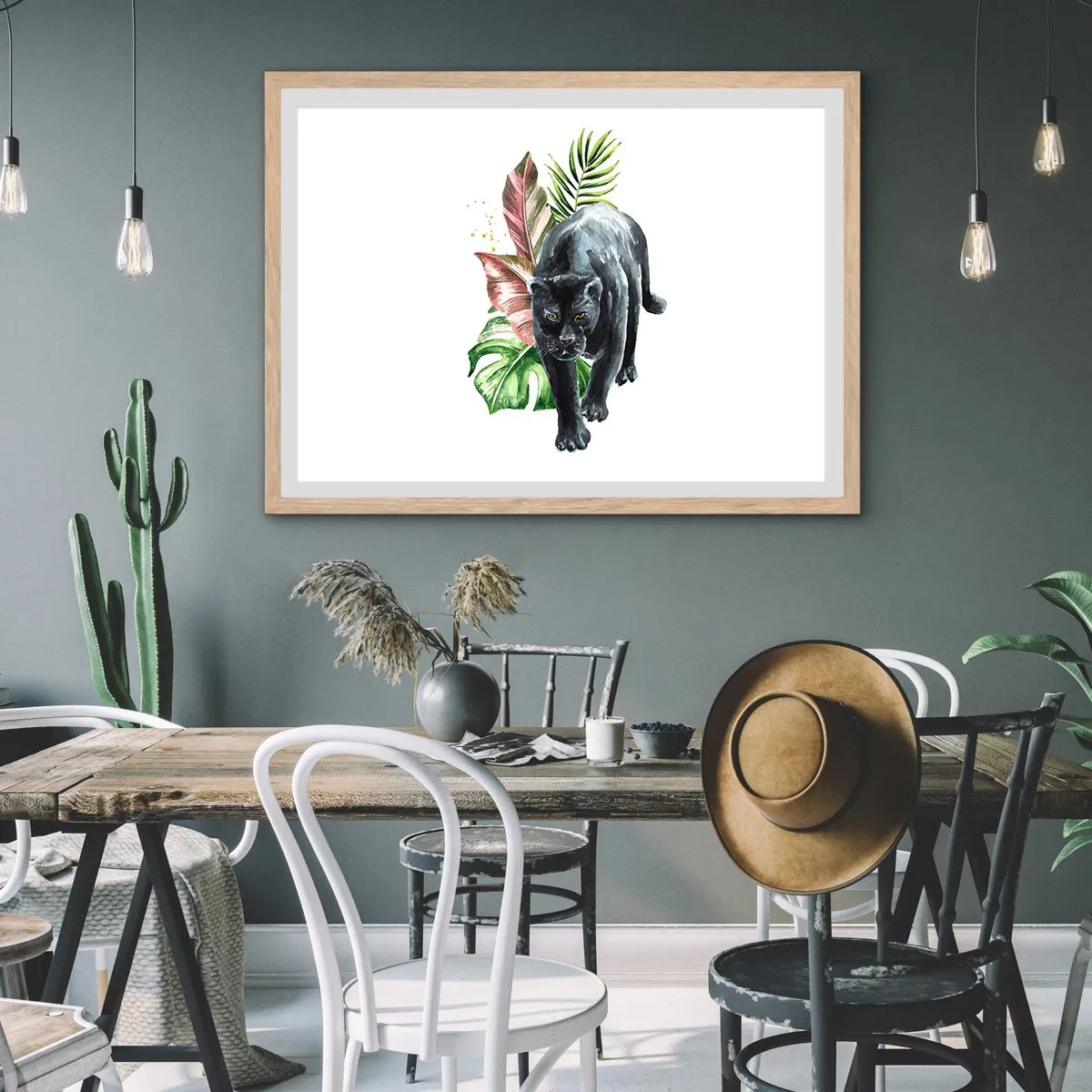 Poster in einem Rahmen aus heller Eiche - Wildheit des Herzens - 100x70 cm