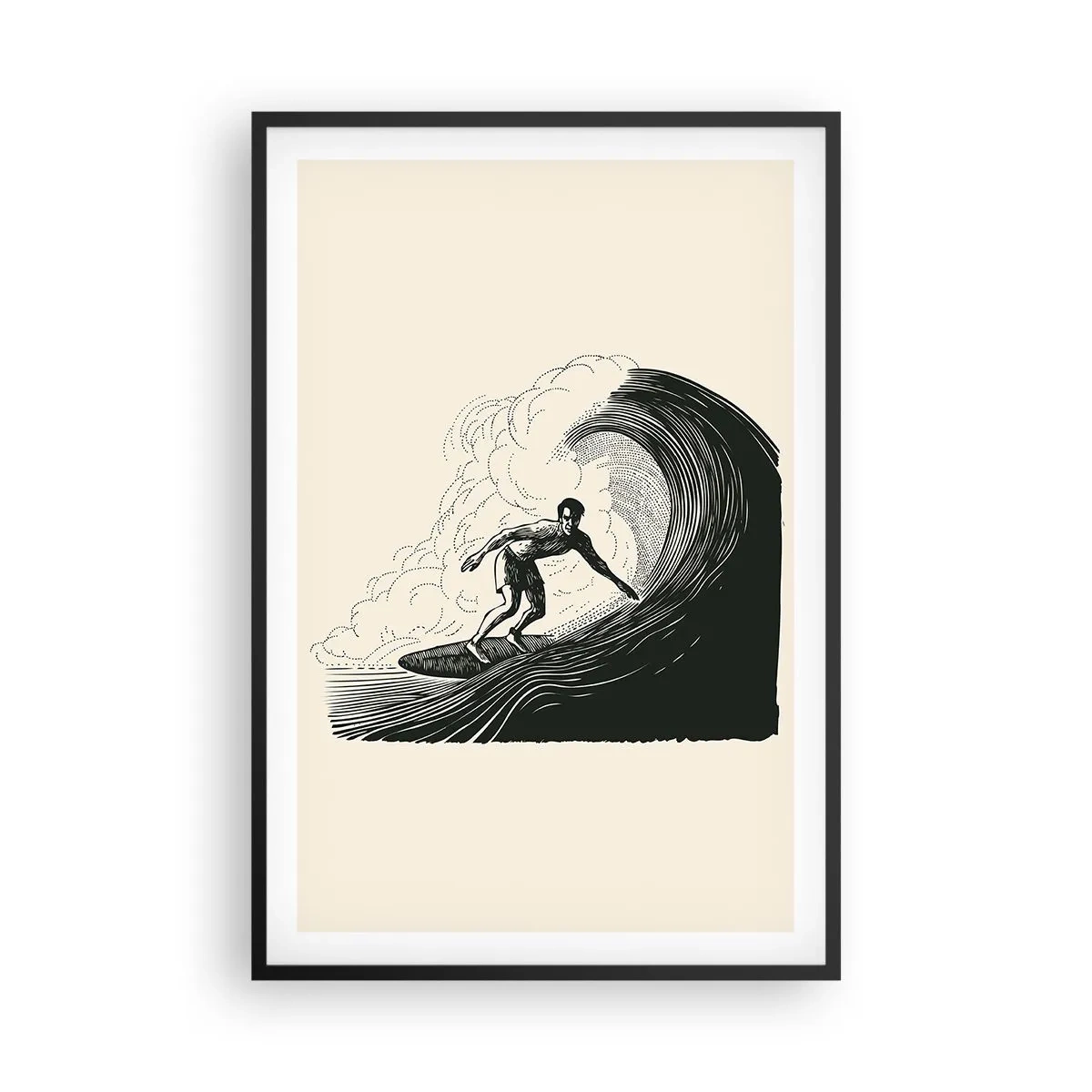 Poster in einem schwarzem Rahmen - König der Welle - 61x91 cm