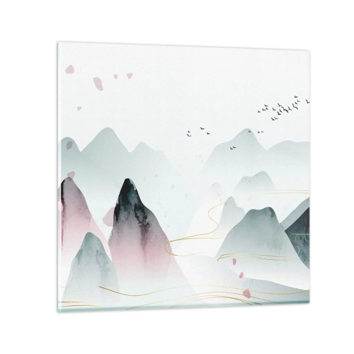 Glasbild - Bild auf glas - Über die Gipfel - 70x70 cm