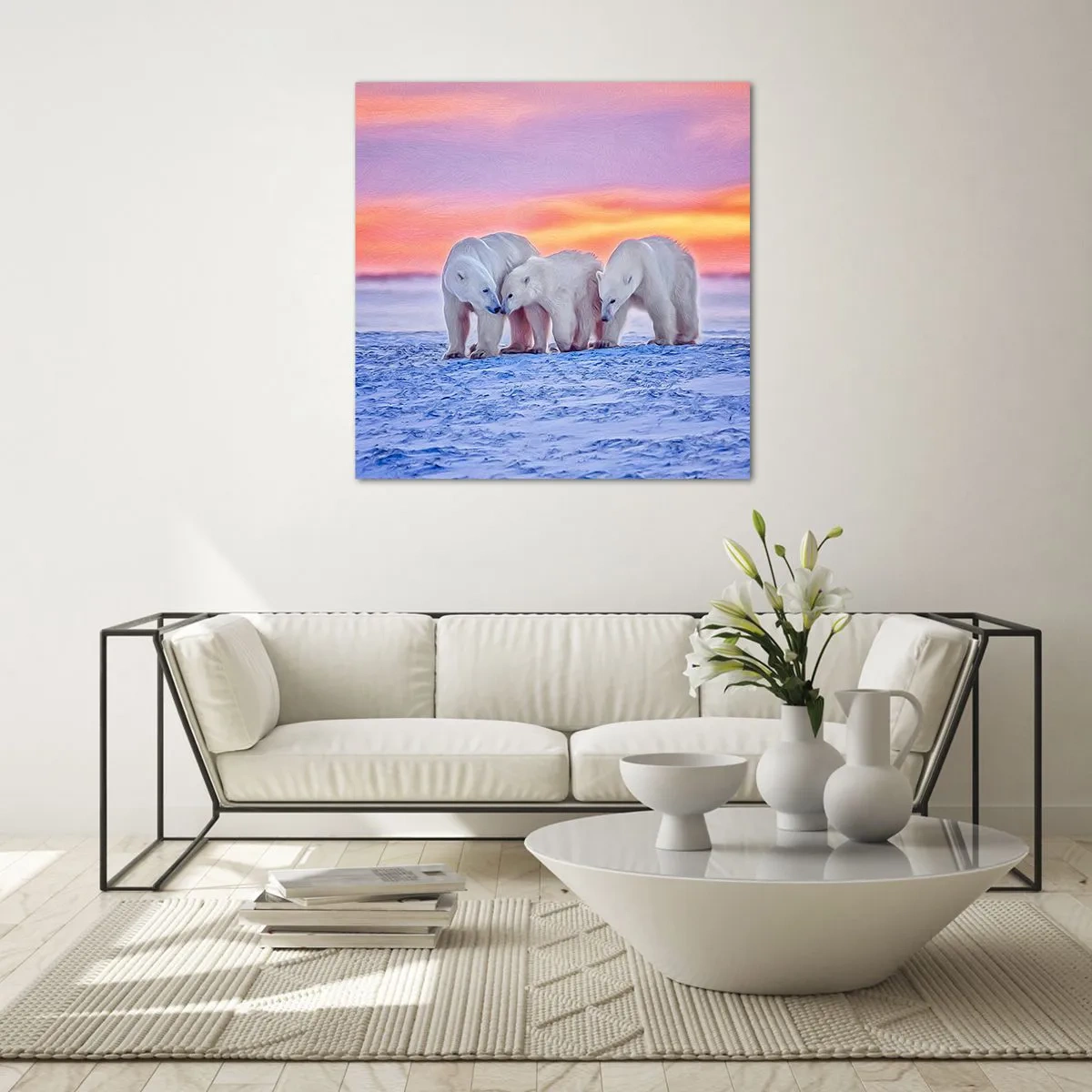 Glasbild - Bild auf glas - Familienwärme ist genug - 70x70 cm