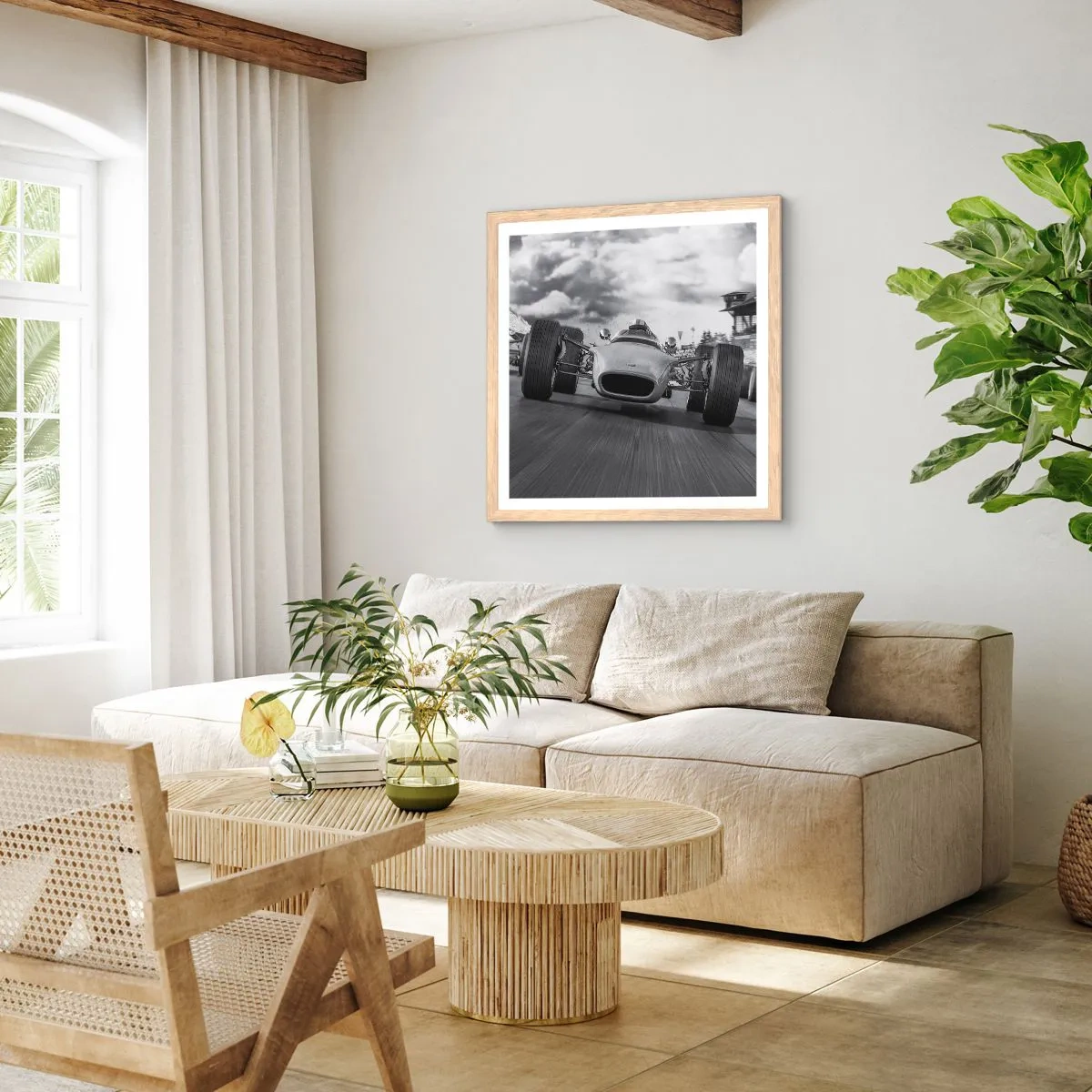 Poster in einem Rahmen aus heller Eiche - Power ist da! - 40x40 cm